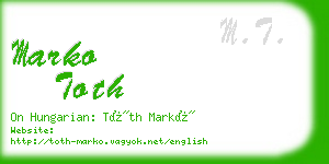 marko toth business card